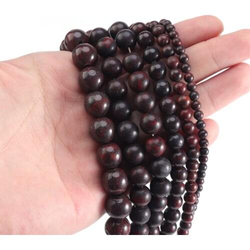 Natural Gemstone Round Loose Beads Dark Red Flower Jasper Stone Beads For Jewelry Making Diy Bracelet Accessories 4/6/8/10/12mm