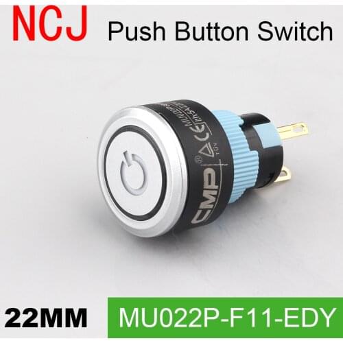 NCJ 22mm PC Push Button Switch IP67 Maintained Alternate & Momentary push button switch with LED lamp 5A