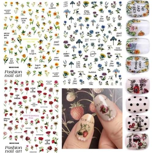 NEWEST JAPAN MG191127-37 red yellow blue DESIGNS flower 3d nail art stickers decal template diy nail tool decorations