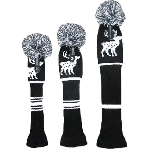 New-Golf Clubs 3 Pcs/Set Knitted Hybrid UT Driver Fairway Wood Golf Head Covers 1 3 5 Wood Headcover