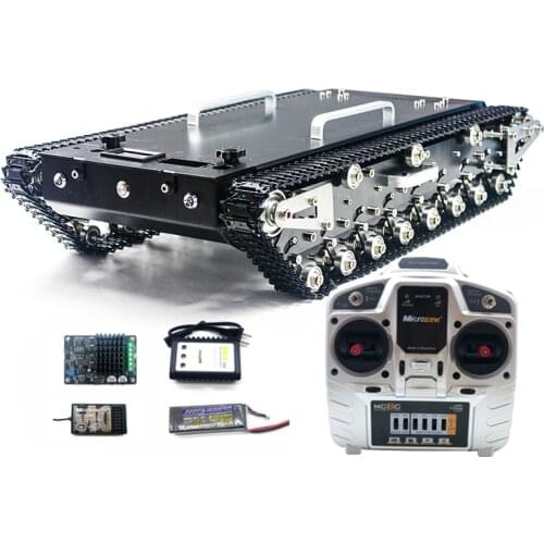 WT600S Assembled Robot 50x33x11cm Tank Chassis Metal RC Off-Road Tracked Tank Car w/ Suspension / Remote Control System