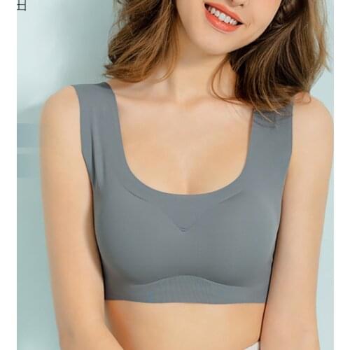 Elifashion One-piece Shockproof SportsUunderwear Push Up Gather Without Rims Sports Seamless Vest Sleep Nylon Bra