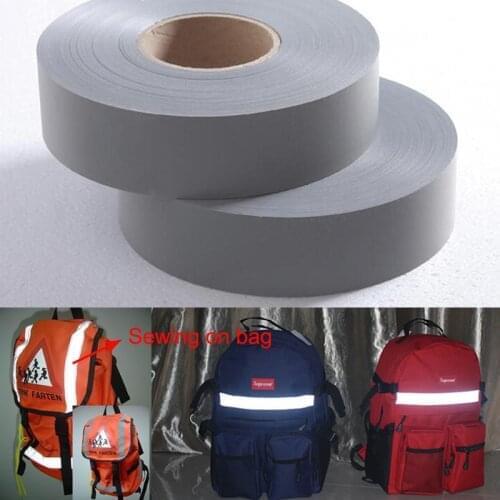 EN471 5cm Width Gery Reflective Polyester Fabric For Clothing