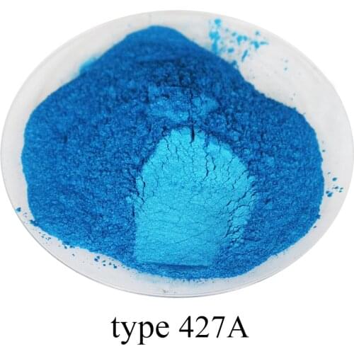Type 427A Pearl Powder Mineral Mica Pigment Acrylic Watercolor Paint for Soap Dye Automotive Arts Crafts DIY Sky Blue 50g