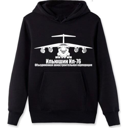 Ilyushin Il-76 Series Plane Hoodie Vehicle Armed Assault Russian Air Force Men Hooded Fleece Sweatshirt Streetwear Harajuku