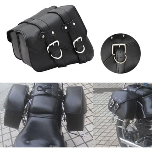 Left Right Universal PU Leather Motorcycle Saddlebag Saddle Bags for Honda Suzuki Kawasaki Yamaha