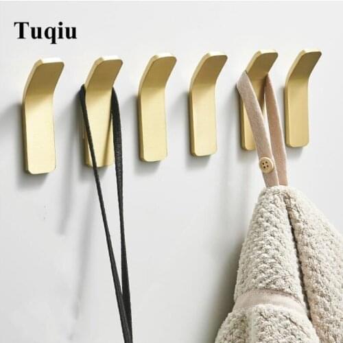 Vidric Brush Gold Solid Brass simple Style clothes rack cloth hook wall hook Robe Hook Bathroom Hanger Accessories Hanger