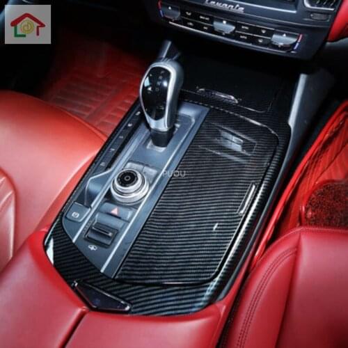 Dry Carbon Fiber Interior Cup Holder Key Area Console Panel Cover For Maserati Levante 2017 2018 2019 2020