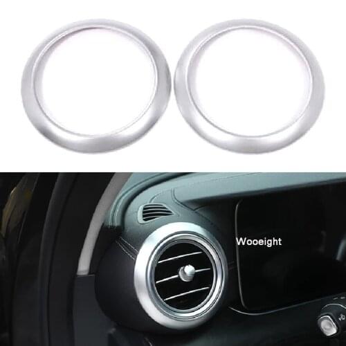 Wooeight Car Side Air Conditioning Vent Ring Frame Cover Trim Silver / Carbon Fit For Mercedes Benz E Class W213 2016 2017 2018