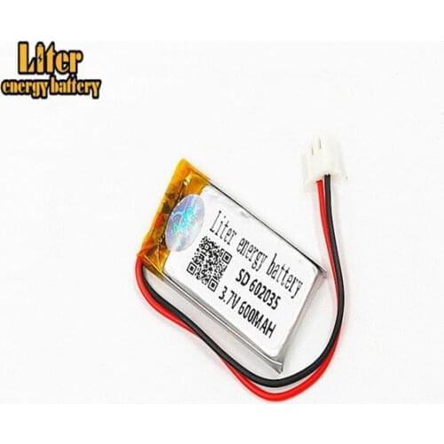 XH2.54 600mAh 602035 3.7V lithium polymer battery stereo speakers massage beauty instrument