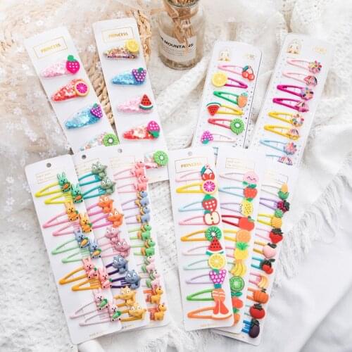 1Set Girls Cute Colorful Cartoon Hairpins Princess Lovely Hair Clips Barrettes Children Headband Kids Fashion Hair Accessories
