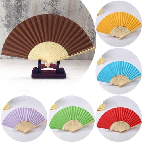 1Pc Blank DIY Paper Bamboo Folding Fan Hand Held Paper Fans for Hand Practice Calligraphy Painting Drawing Wedding Party Favours