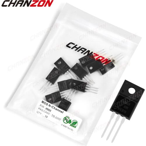 10pcs 4N60 TO-220F N-Channel Mosfet Bipolar Junction Transistor BJT SIC Mos Fets Triode Tube 4A 600V DIY Integrated Circuits