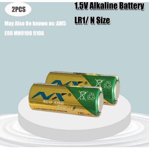 2PCS 1.5V N Size LR 1 Alkaline Dry Battery LR1 AM5 E90 AM5 MN9100 15A 910A Batteries for Toys, Speaker, Bluetooth, Players, MP3