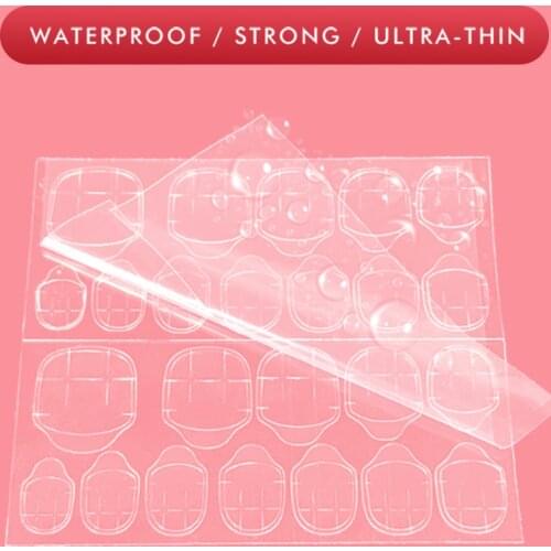 24 Tips/Sheet Nails Tips Transparent Double Sided False Adhesive Tapes Stickers Press On Fake False Art Extension Glue Tool