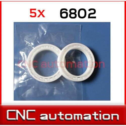 5pcs full Zirconia ZrO2 6802 ceramic Radial shaft Ball Bearings 15*24*5mm