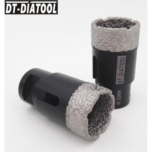 DT-DIATOOL 2pcs/pk 32mm M14 Thread Dry Vacuum Brazed Diamond Drill Core Bits Hole Saw Professional Drilling bits Dry or wet