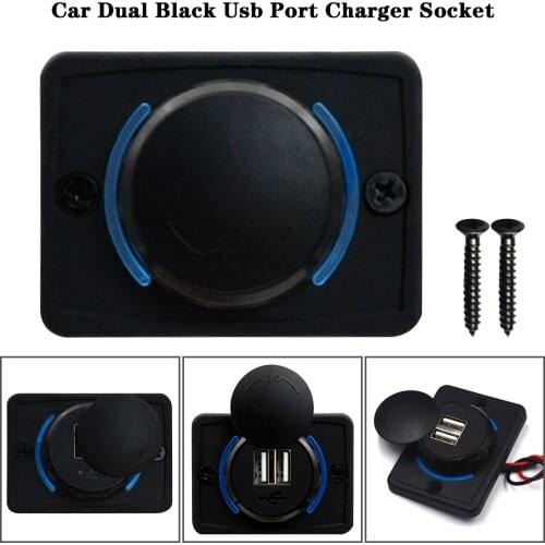 Car modified USB charger with LED aperture 12V-24V Dual USB Port Charger Socket for power supply power your phone tablet