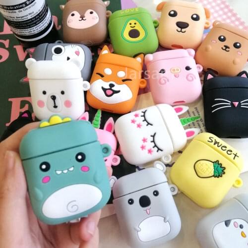 For Airpods Case 3D Cartoon Cute Soft Silicone Earphone Cases For Air Pods Wireless Headphone Cover Bags
