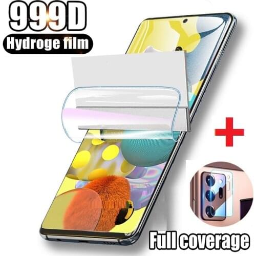 2in1 Hydrogel Film for Samsung Galaxy S20 FE A12 A02S A71 A51 A42 Curved Screen Protector Film For A 12 A 02S s 20FE Lens