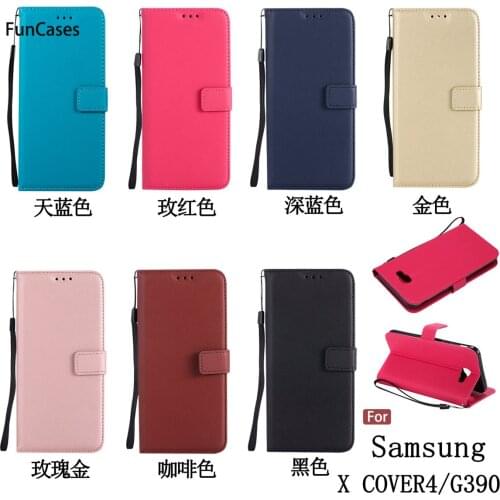 Hot PU Leather Case sFor Funda Samsung G390 Soft TPU Back Cover Cellphone Marble Phone Accessory For Samsung Galaxy X Cover 4