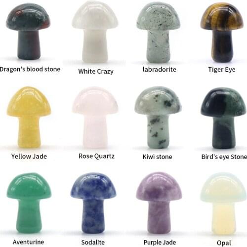 Artificial Crystal Agate Semi-Precious Stone Mini Mushrooms Flower Pot Decoration Landscaping DIY Small Accessories Home Decor