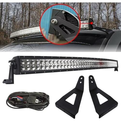 Curved 52" 300W LED Light Bar Mount Bracket Wire Kit For Ford F150 2004-2014
