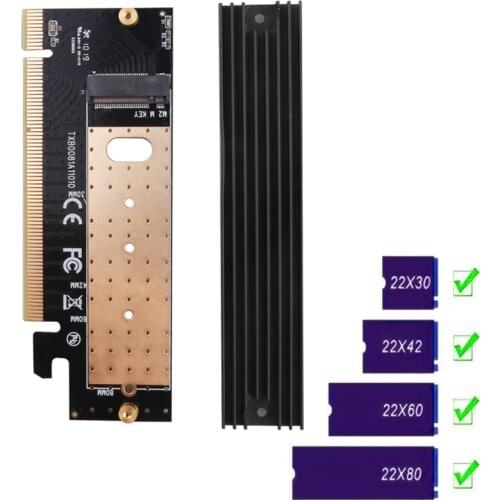 M.2 NVMe SSD NGFF TO PCIE 3.0 X16 X4 Adapter M Key Interface Expansion Card Add On Card Full Speed Support 2230 to 2280 SSD