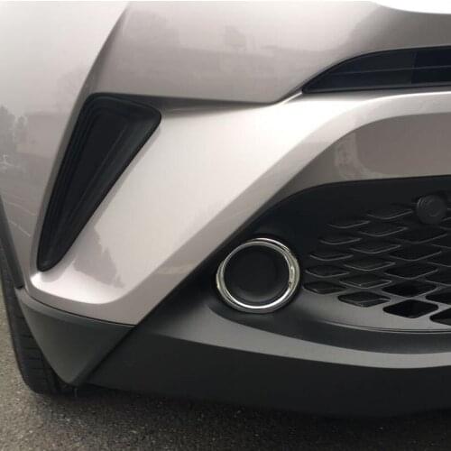 For Toyota CHR C-HR-2PCS SUS304 ABS Front Fog Lamp Cover Molding Trim For Toyota CHR C-HR 2017 UP