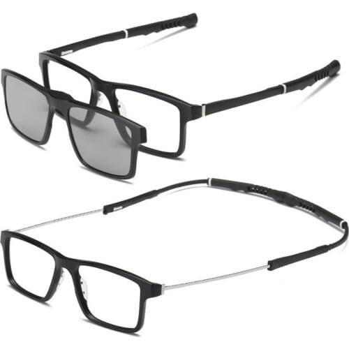 Magnetic Sunglasses Eyeglasses with Clip-on Polarized Night Vision Lens Extendable Sports Sun Glasses for Men Women