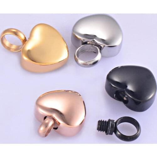 Mini Heart Charms Stainless Steel Small Heart Locket Ashes Urn Memorial Necklace/Bracelet Jewelry Makings Keepsake