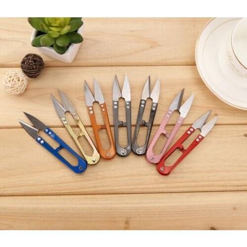 Multicolor Useful Trimming Scissors Nippers U Shape Clippers Sewing Embroidery Thrum Yarn stainless steel