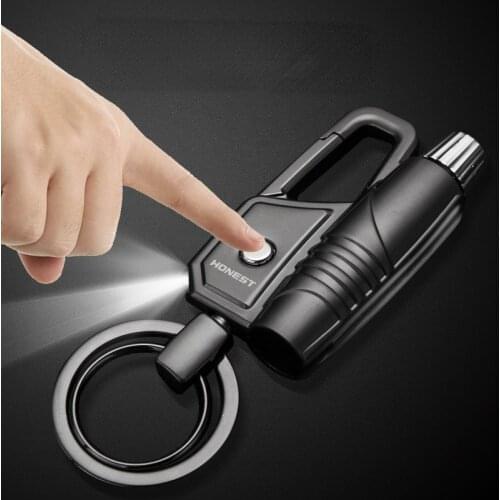 Multifunctional Portable Keychain with Lamp Hanging Buckle Million Matches Gift Smoking Accessories for Weed Outdoor Tools
