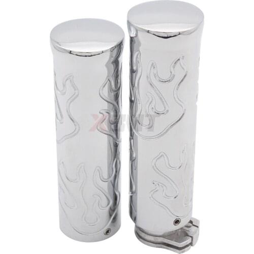 Motorcycle 7/8" and 1" Flame Handlebar Hand Grips For Harley Honda Kawasaki Suzuki Yamaha Bikes Cruiser Chopper Custom