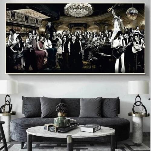 Music Singer Star Gathering Large Living Room Oil Canvas Painting Wall Art Posters and Prints For Bedroom Home Decor Unframed