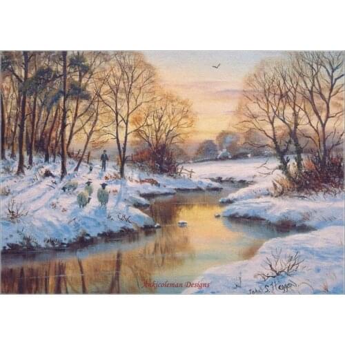 Embroidery Counted Cross Stitch Kits Needlework - Crafts 14 ct DMC Color DIY Arts Handmade Decor - Winter Scene
