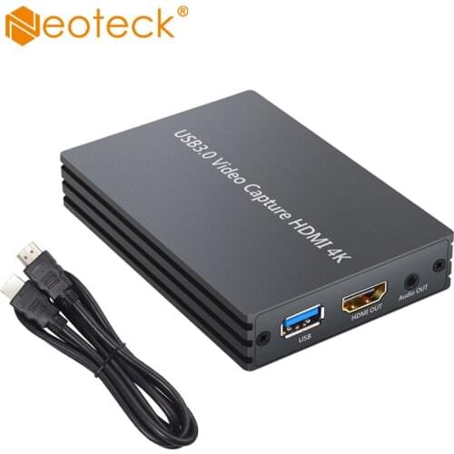 Neoteck 4k HDMI-Compatible Game Capture Card 1080P To USB 3.0 With HDMI-Compatible Loop-out With Microphone Input and Audio