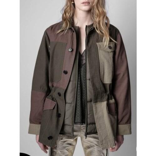 New 2021 Winter Women Denim Jacket Coat Ladies Fake Two-Piece Thick Windbreaker Female Zipper Outwear Tops with Buttons