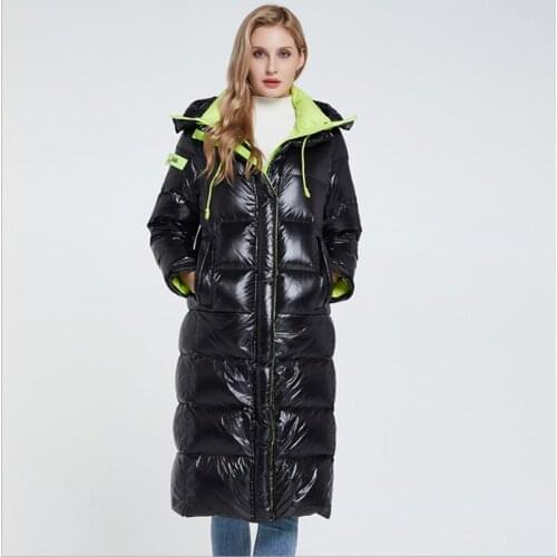New Winter Women Fashion Long White Duck Down Jacket Female Warm Slim Portable Lightweight Coat Ultra Light Jackets With Hooded