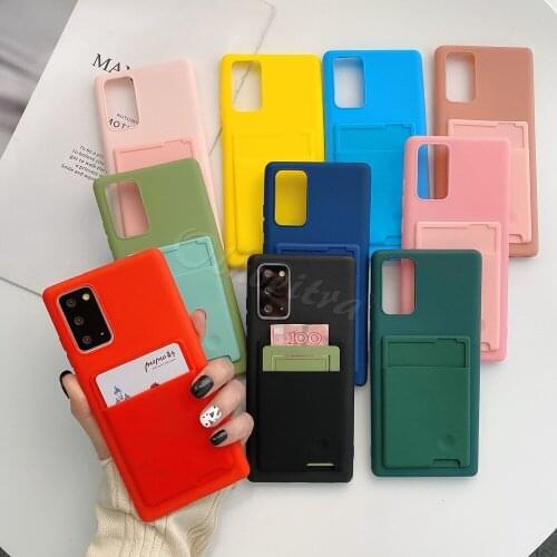 Card Holder Slots Pouch Cover For OnePlus 9 8 7T 7 Pro 8T 5G 6T 6 One Plus 9 Case Wallet Sleeve Pocket Soft Silicone TPU Fundas