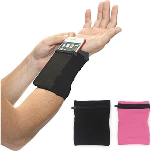 Portable Sport Armband Run Bag Wristband Badminton Tennis Sweatband Wrist Support Pocket Wrist Wallet Pouch