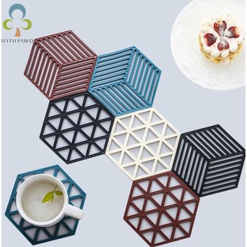 Rhombus Triangles Colorful Food Grade Silicone Table Bowl Mats Heat Resistant Placemat Pot Mat Dish Mat Nonslip Pads DDJ