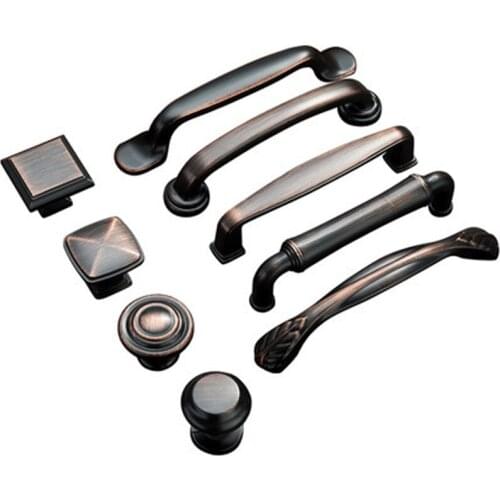 Handle American Black Red Ancient Drawing Cabinet Large Wardrobe Door Handle Furniture Drawer Modern Minimalist European Hardwar