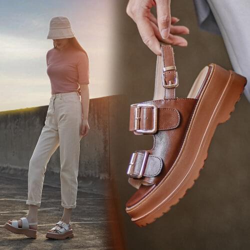 New Sheepskin Womens Shoes Casual Matte Shoes for Women Sandals Fashion Handmade Summer Flat Shoes Platform Sandals Slippers