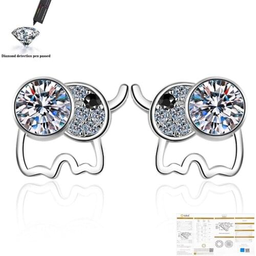 Moissanite Stud Earrings for Women 0.5ct White D Color Four Claws S925 Sterling Silver White Gold Plated Women Fine Jewelry