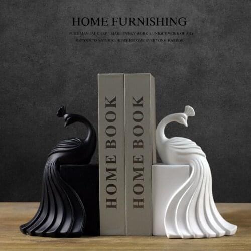 NORDIC MODERN PEACOCK BOOK FILE BOOK RESIN CRAFTS HOME DECORATIONS STUDY OFFICE MODEL ROOM DECOR PEACOCK ANIMAL FIGURINES