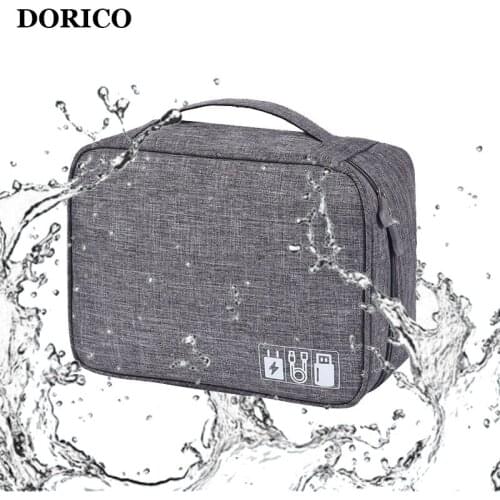 DORICO Small Waterproof Travel Bag Organizer Multi-Function Digital Package Carry On Bag USB Cable Large Capacity Storage Bags