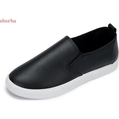 Casual Flat Shoes Woman autumn Spring Solid Loafers Slip On Flats Fashion Round Toe Women Shoes 2 Colors Size 35-39