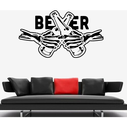 Bar Decor Wall Decals Beer Drink Pub Bottles Vinyl Wall Sticker Bar Dining Room Decoration Removable window Decor Poster X721