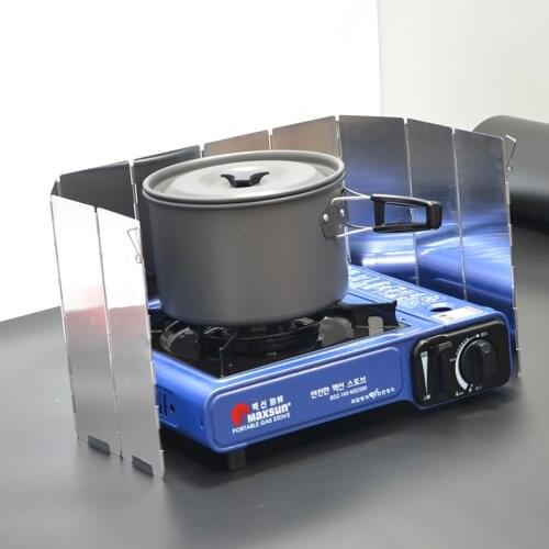 8 Plates Gas Stove Wind Shield Outdoor Camping Picnic Cooking Burner Windproof Screen Aluminum Alloy Wind Screen
